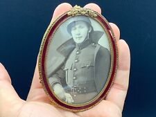 Moldura para foto antiga Guilloche esmalte dourado CDV miniatura retrato bombeiro comprar usado  Enviando para Brazil