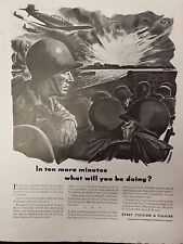Citizens Service Corps 1943 Fortune Mag Segunda Guerra Mundial anuncio impreso ejército aviones de guerra explosiones segunda mano  Embacar hacia Argentina