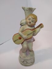 Estatueta antiga de querubim musical com guitarra no pedestal comprar usado  Enviando para Brazil