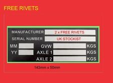 FREE RIVETS Trailer Chassis Weight Plate 2  AXLE Plant RAMP see my other items, used for sale  Shipping to South Africa