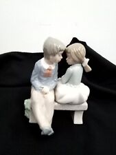 Nao by Ladro 'First Love' Porcelain Figurines - Boy & Girl on Bench for sale  Shipping to South Africa