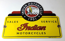 Usado, Placa de motocicleta indiana antiga - Peças de serviço de vendas de motocicletas placa de esmalte a gás comprar usado  Enviando para Brazil