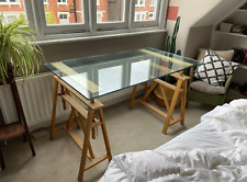 Glass desk table for sale  LONDON