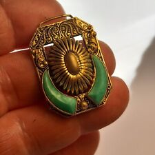 Antique Art Deco Neiger Brothers Czech Green Glass Belt Buckle. for sale  Shipping to South Africa