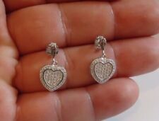 Used, 2Ct Round Cut Simulated Diamond Heart Dangle / Drop Earring 14k White Gold Over for sale  Shipping to South Africa