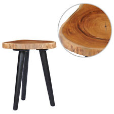 Mesa de centro redonda de teca maciça e madeira 15,7"x17,7", feita à mão rústica Z6T6 comprar usado  Enviando para Brazil