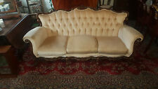 victorian style High Button Back Curved 3 Seater Sofa/Settee, used for sale  LISKEARD