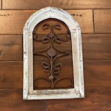 Used, Rustic Wood Metal Window Frame, Architectural Farmhouse Decor Salvage 16”X 10” for sale  Shipping to South Africa