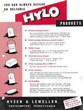 VTG 1968 HYZER AND LEWELLEN 'HYLO' ASBESTOS ADVERTISING W/PRICES! CEMENT! BRICK! for sale  Shipping to South Africa