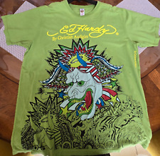 Camiseta masculina Ed Hardy por Christian Audigier Green Dragon, XX grande, usado comprar usado  Enviando para Brazil
