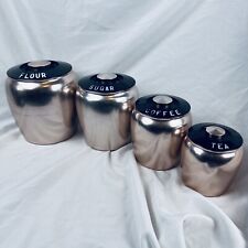 Conjunto de vasilha de cobre vintage Kromex alumínio cozinha retrô ~FARINHA AÇÚCAR CAFÉ CHÁ comprar usado  Enviando para Brazil