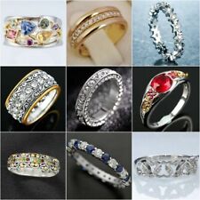 Precioso anillo cúbico de circón relleno de plata 925 joyería de boda talla 6-13 segunda mano  Embacar hacia Argentina