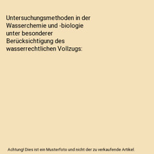 Untersuchungsmethoden wasserch gebraucht kaufen  Trebbin