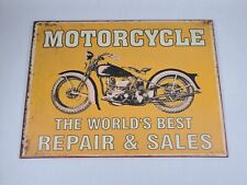 Motorcycle Best Repair & Sales Metal Sign Man Cave Garage Mechanic Bar Workshop, used for sale  Shipping to South Africa