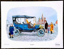 "Touring T" Print Don Ensor 1977 23 x 17.5 Artist Signed CLASSIC CAR Wall Art for sale  Shipping to South Africa