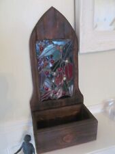 Church Gothic Candle Box Hand Made reclaimed  wood Bespoke with Stained Glass for sale  Shipping to South Africa