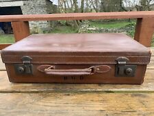 Vintage leather suitcase for sale  HOLYHEAD