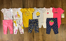 Lote de roupas de bebê menina Carters 3 meses roupas de verão bodysuits calças camisas animais comprar usado  Enviando para Brazil