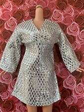 Mini vestido vintage prata coxo Peggy Ann Barbie clone mod Hong Kong, usado comprar usado  Enviando para Brazil