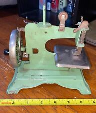 Vintage Antique Green Metal Toy Sewing Machine ~ Hand Crank for sale  Shipping to South Africa