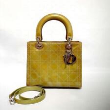 Bolsa de mão Christian Dior Lady Dior Cannage couro esmalte patenteado ouro 240422T, usado comprar usado  Enviando para Brazil