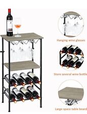 Industrial FreeStanding Wine Bar Rack with Glass Bottle Holder for Home for sale  Shipping to South Africa