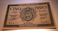 Algérie francs 1942 d'occasion  Aubervilliers
