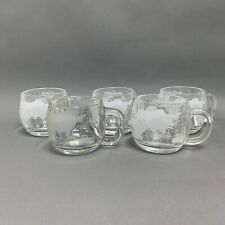 Nestle Cups Mugs Nescafe World Globe Clear Glass Lot of 5 for sale  Shipping to South Africa
