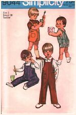 9044 Vintage Simplicity Sewing Pattern Girls Boys 1970s Toddler Overalls 2 Sizes for sale  Shipping to South Africa