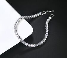 Used, Silver 3mm Tennis Bracelet Created Made with Swarovski  Crystals for sale  Shipping to South Africa