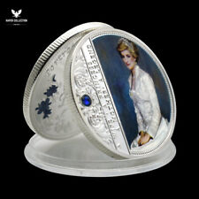Moneda de Plata Princesa Diana Última Rosa Cristal Azul Medalla Conmemorativa de Inglaterra segunda mano  Embacar hacia Argentina