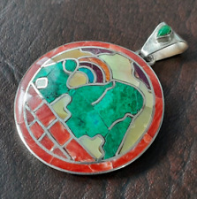 PERUVIAN PENDANT WITH A MACHU PICCHU DESIGN MADE OF SILVER W/ SPONDYLUS for sale  Shipping to South Africa