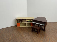Piano de cola y centro de entretenimiento vintage para muebles de casa de muñecas Fisher Price 1977 segunda mano  Embacar hacia Argentina