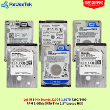 Lot Of 6 Mix Brands 320GB 1.92TB 7200/5400 RPM 6.0Gb/s SATA Thin 2.5" Laptop HDD for sale  Shipping to South Africa