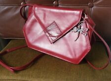 AUTH VINTAGE CARVELA RED LEATHER CROSS BODY/CLUTCH BAG WITH BAG CHARM  V.G.C for sale  Shipping to South Africa
