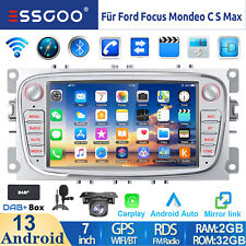 DAB + Radio samochodowe Android 13 Carplay GPS Nawigacja RDS do Ford Focus MK2 Mondeo C S Max na sprzedaż  Wysyłka do Poland
