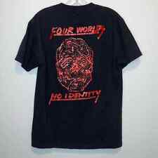 Vintage Four Worlds No Identity Thumbprint Black Graphic T-Shirt Large for sale  Shipping to South Africa