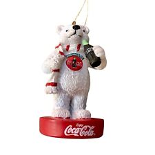Adorno de árbol de Navidad Coca Cola usado oso polar coleccionable, usado segunda mano  Embacar hacia Argentina