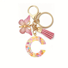 Usado, Chaveiro pingente rosa borboleta letra inicial C resina chaveiro bolsa floral comprar usado  Enviando para Brazil