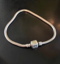 .925 Sterling Silver CHAMILIA Charm Snake Chain Link 7.5" Barrel Clasp Bracelet for sale  West Chester