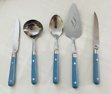 Used, Cutlery Set Teal/Ocean  Serving Set 2 Spoons Cake Server 2 Knives THAILAND for sale  Shipping to South Africa