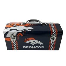 Caja de herramientas de metal Denver Broncos 16x7x8 bandeja mango pestillo NFL logotipo de promoción regalo 303 segunda mano  Embacar hacia Argentina