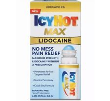 PAQUETE DE 2 aplicador enrollable para alivio del dolor Icy Hot MAX Lido sin desorden -2,5 oz , usado segunda mano  Embacar hacia Argentina