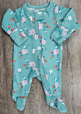 Roupas para bebê menina criança Mine Carter's Preemie azul flor pé roupa comprar usado  Enviando para Brazil