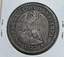 Chile 1877 1 Peso - Plata segunda mano  Embacar hacia Argentina