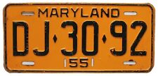 Maryland 1955 license for sale  Bloomsburg
