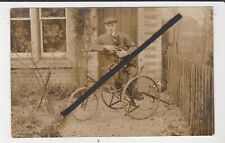 PHOTO POSTCARD - MAN & DOG ON TRICYCLE for sale  Shipping to South Africa