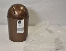 Mini lata de lixo Umbra 1-1/2 gal 5L com tampa giratória bronze brilho lixeira compacta 086703 comprar usado  Enviando para Brazil