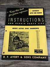 B.F. Avery & Sons Company Avery Aztec Disc Harrow Farming Instructions for sale  Shipping to South Africa