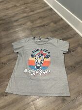 Graphic T Shirt Gray "Don’t Be A Salty Heifer" Women Sz XL Cow w/ Attitude! for sale  Shipping to South Africa